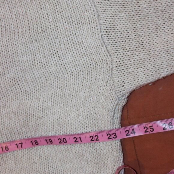 Zara Tan V-Neck Drop Shoulder Ribbed Knit Pullover Sweater Women's Size Small - Picture 10 of 11